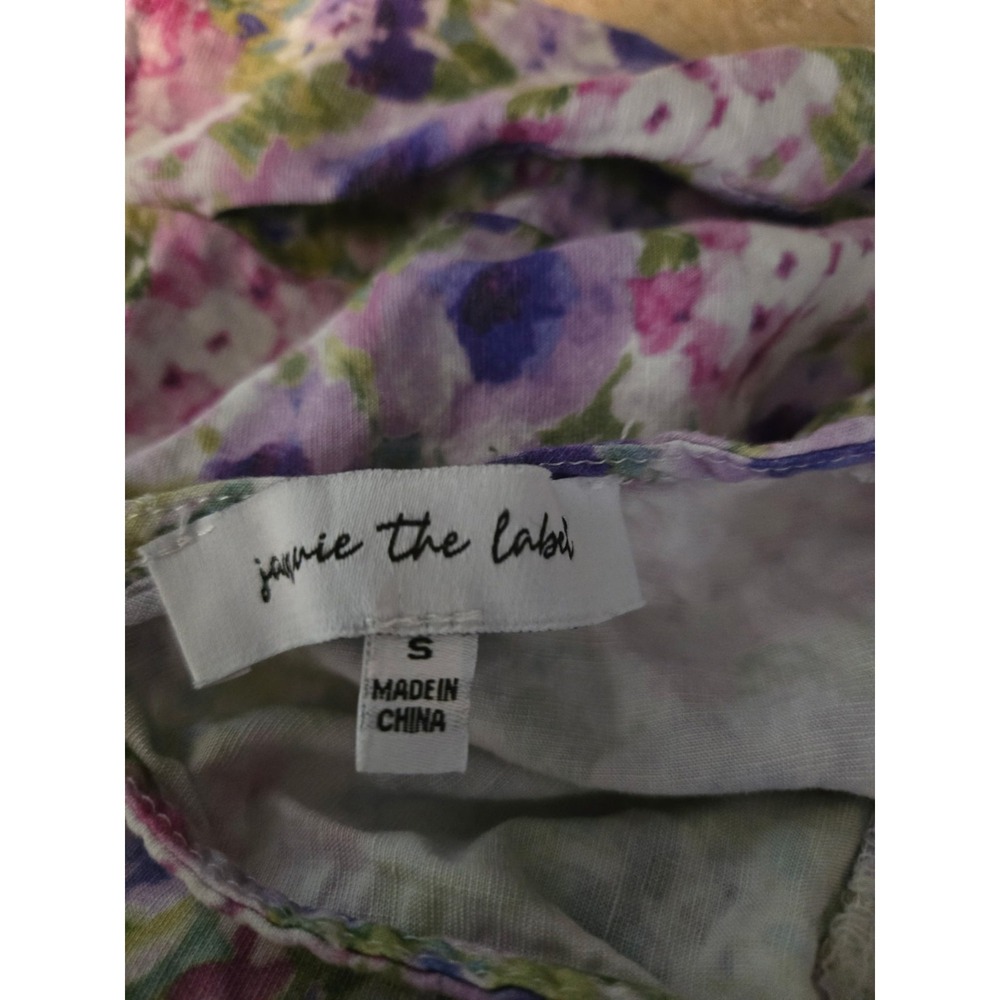 Jacquie The Label Purple Floral Lavender Flower Ruffle Babydoll‎ Dress Sz S - Picture 3 of 4